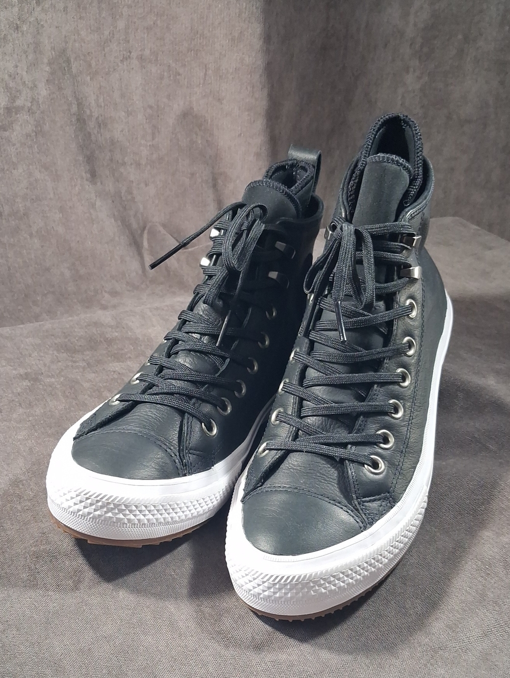 Converse Chuck Taylor All Star Black Leather High Waterproof Boot VG US 9.5